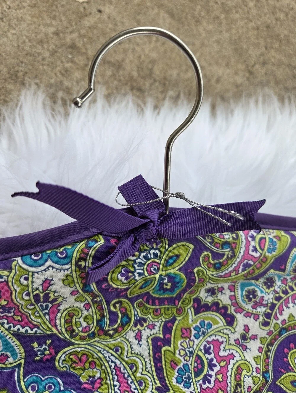 Once Upon A Rose - Hanging Jewelry/Makeup Organizer - Pink with Purple Trim